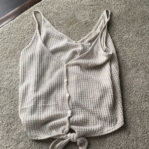 button down tie tank top